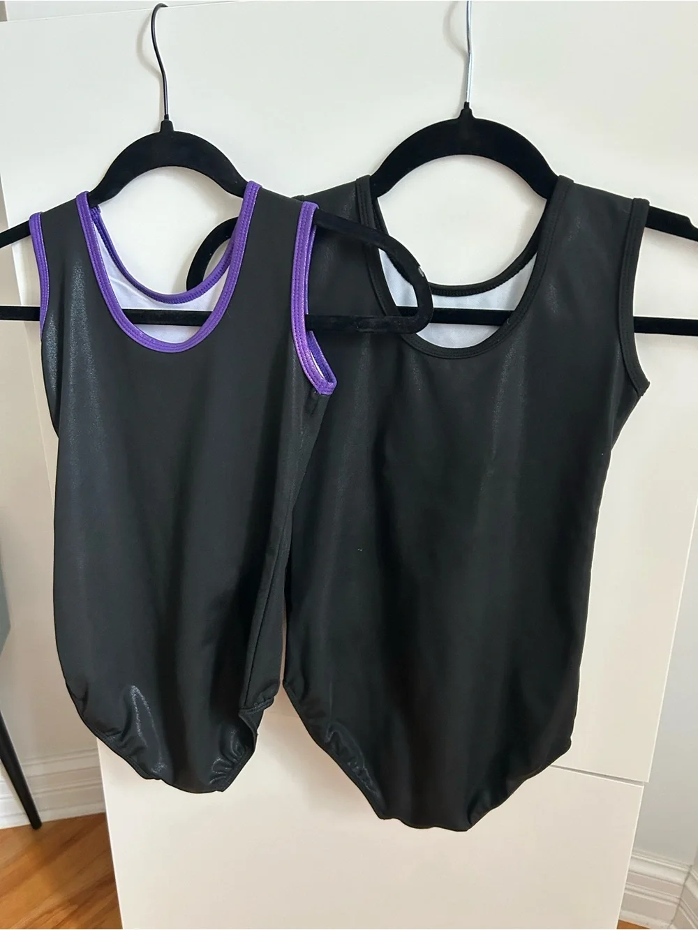 Set of 2 - Girls Purple & Aqua Gymnastics Leotards with Sequins- Size 10A